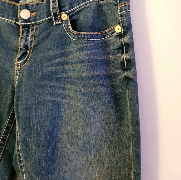 Plus Size 32 Seven7 Women's Distressed Bootcut Denim Jeans - Picture 7 of 16